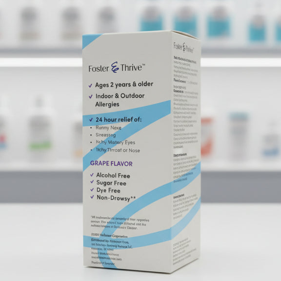 Children's Allergy Loratadine Oral Solution USP, 5 mg/5 mL Antihistamine Grape Flavor (4 oz)