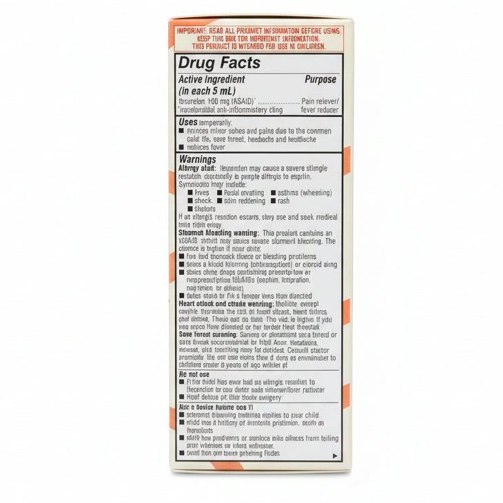 Children's Ibuprofen Pain Reliever/Fever Reducer 100mg per 5mL (4 oz)