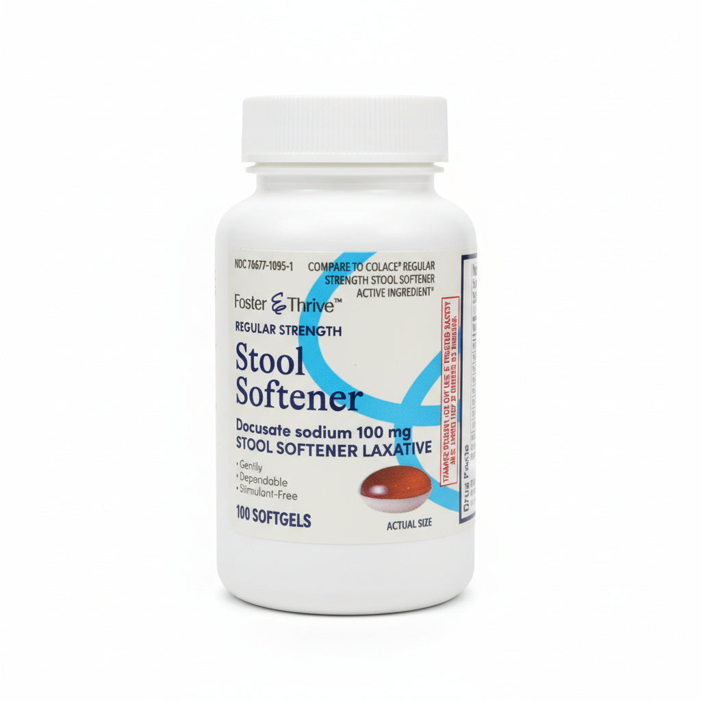 Stool Softener Laxative, Regular Strength, Docusate Sodium 100mg (100 Softgels)