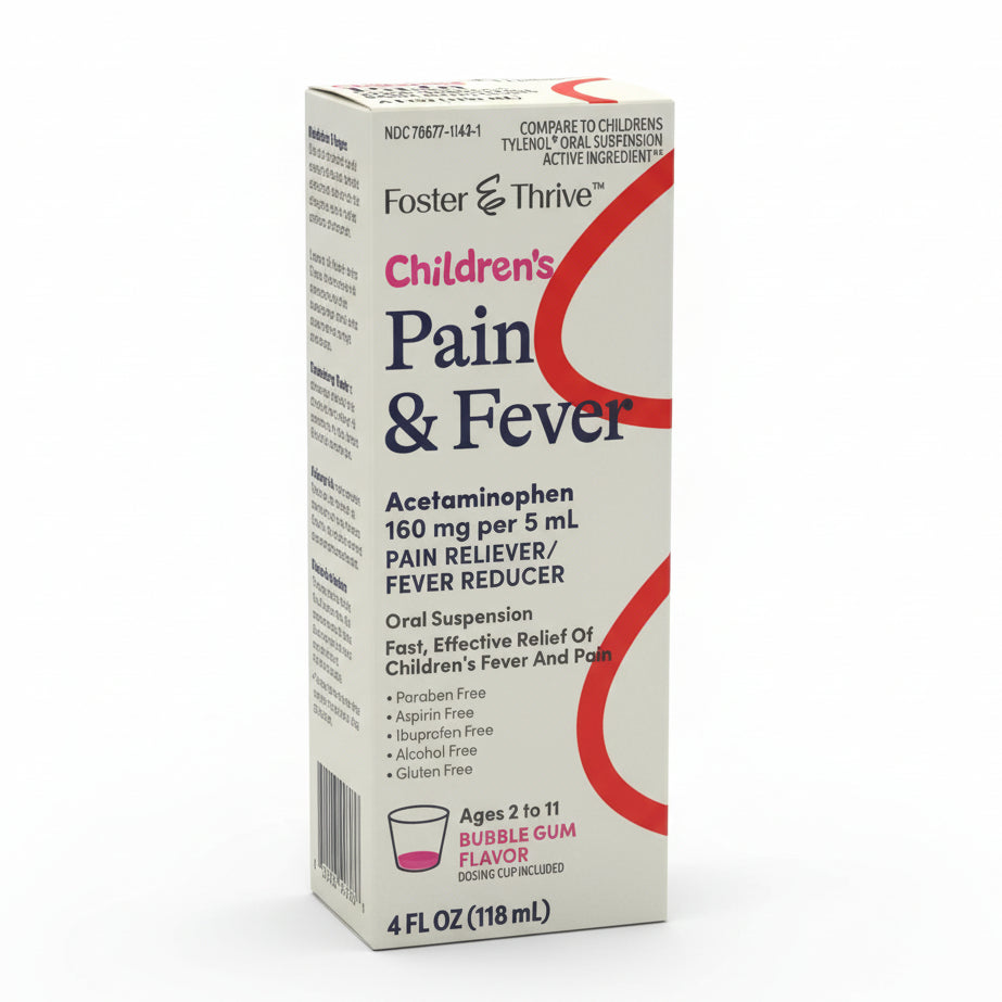 Children's Pain & Fever Acetaminophen Pain Reliever/Fever Reducer 160mg per 5mL (4 oz)