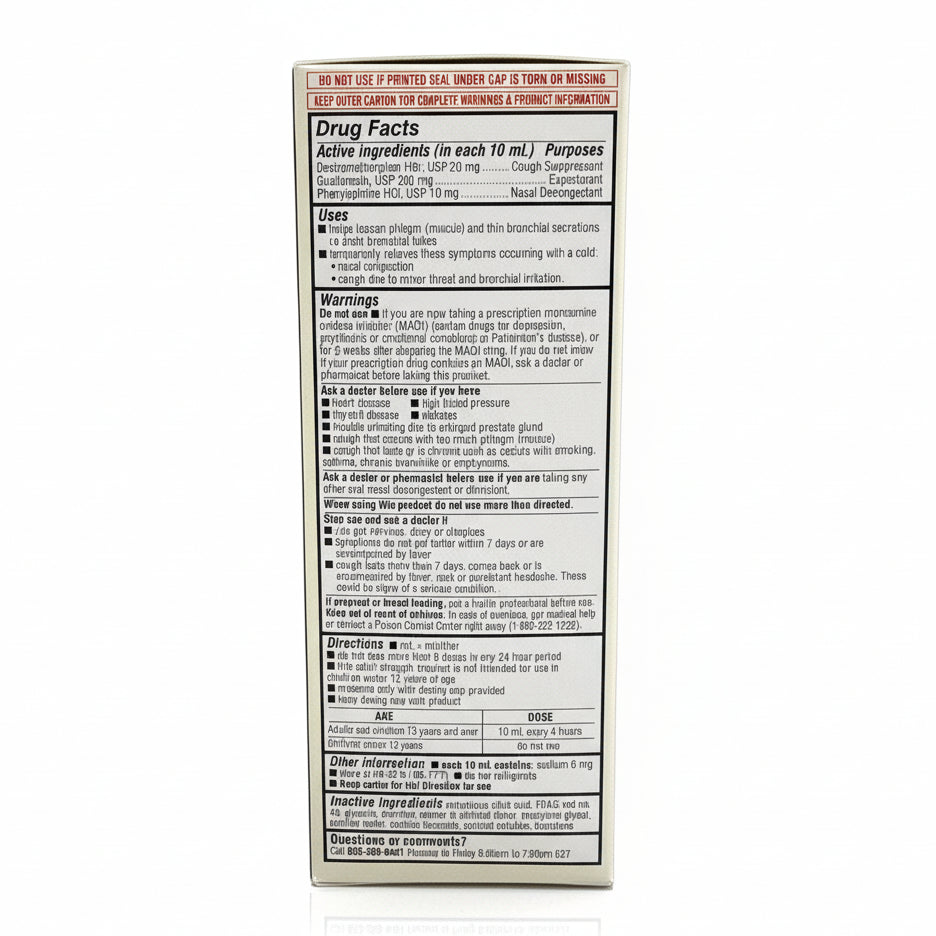 Adult Tussin CF Cough Suppressant, Expectorant, Nasal Decongestant