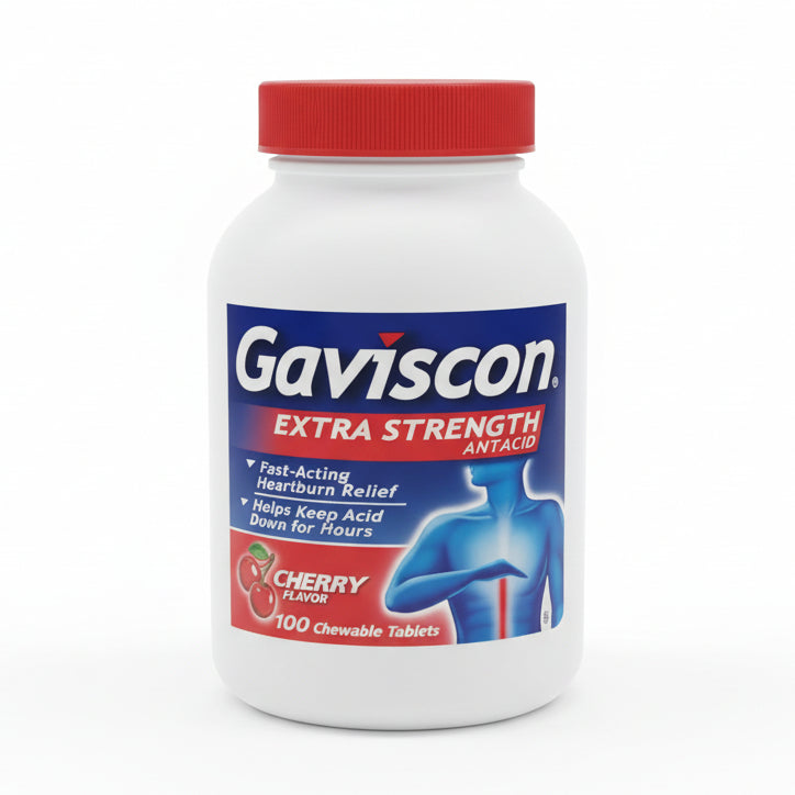 Gaviscon Extra Strength Antacid Cherry (100 Chewable Tablets)