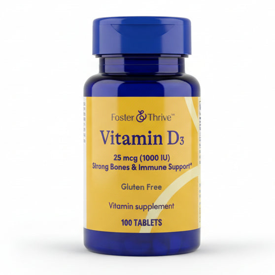Vitamin D3 25 mcg (1000 IU) Strong Bones & Immune Support (100 Tablets)