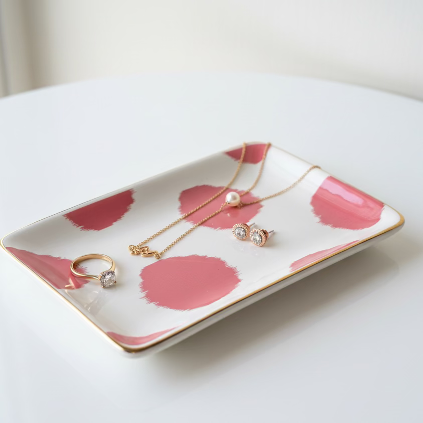 Hibiscus Dot Trinket Tray