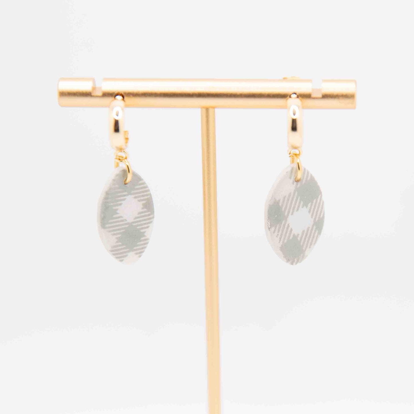 Hoop Ear Stud Dangle Plaid