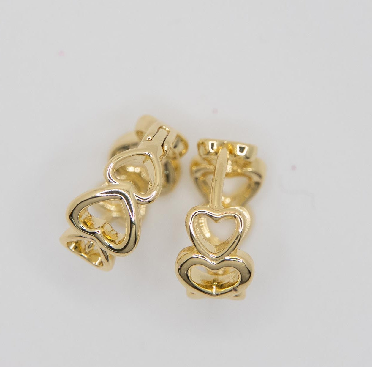 Dainty Gold Plated Heart Lever back Earrings