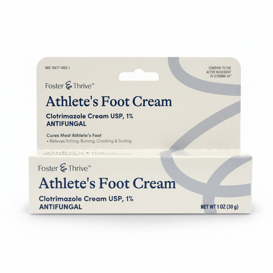 Athlete's Foot Cream Clotrimazole Cream USP, 1% Antifungal (1 oz)