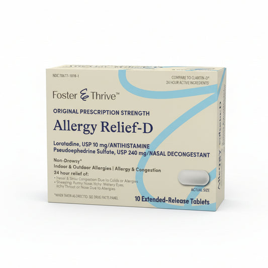 Allergy Relief-D Original Prescription Strength (10 Extended-Release Tablets) (Comparable to Claritin-D)