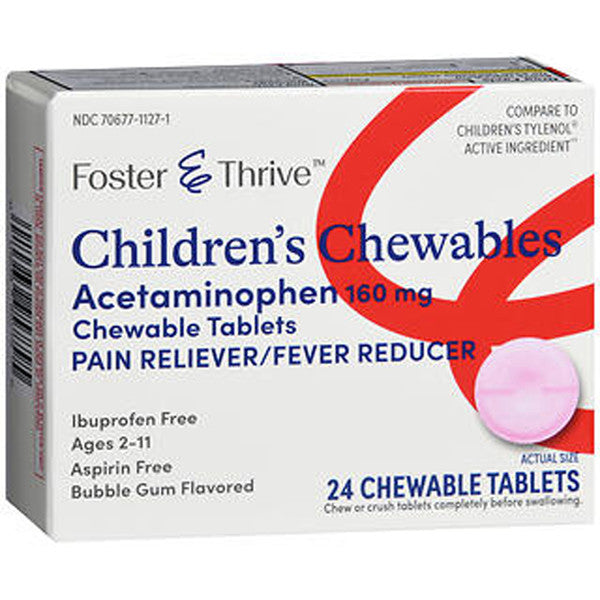 Children's Chewable Acetaminophen 160 mg (24 Tablets)