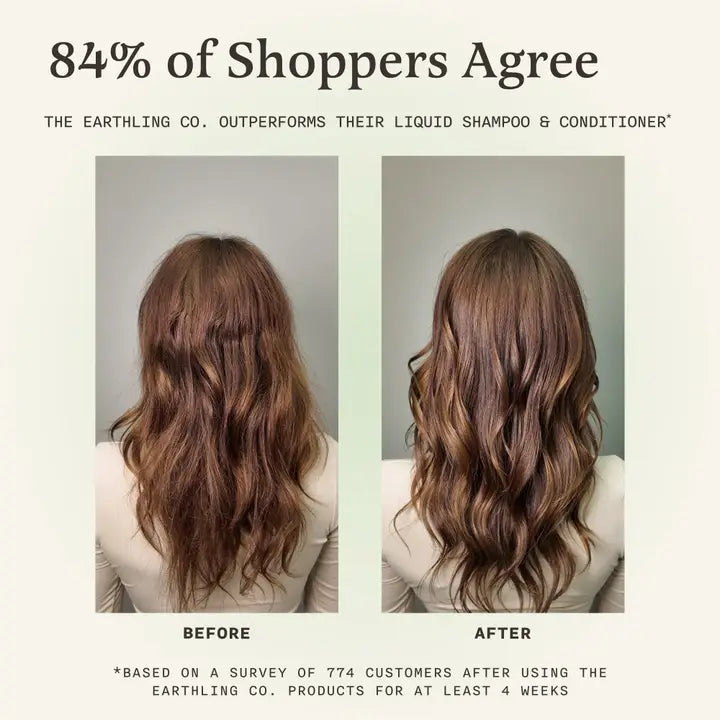 Shampoo & Conditioner Bar Set for Dry, Dehydrated, & Brittle Hair (Rosy Jasmine Scents)