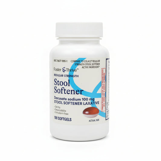 Stool Softener Laxative, Regular Strength, Docusate Sodium 100mg (100 Softgels)