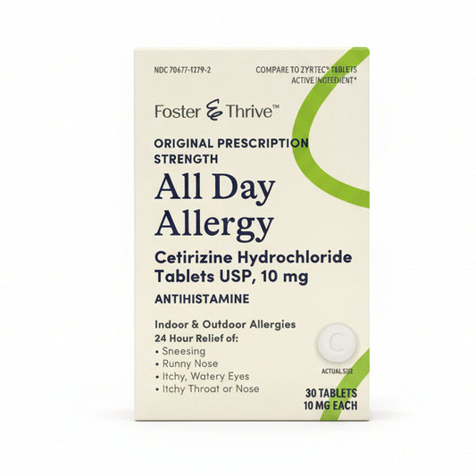 All Day Allergy Antihistamine Cetirizine Hydrochloride 10 mg (30 tablets)