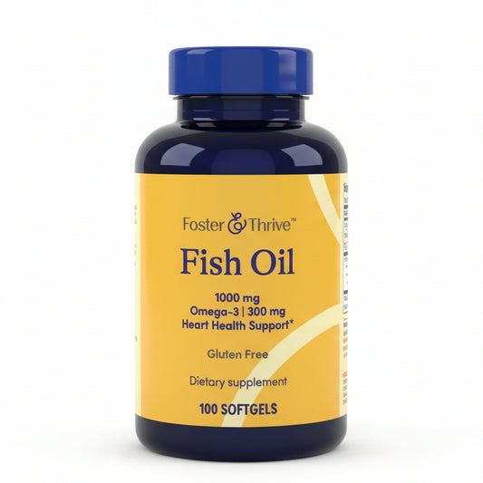 Fish Oil 1000 mg Omega-3 300 mg Heart Health Support (100 Softgels)