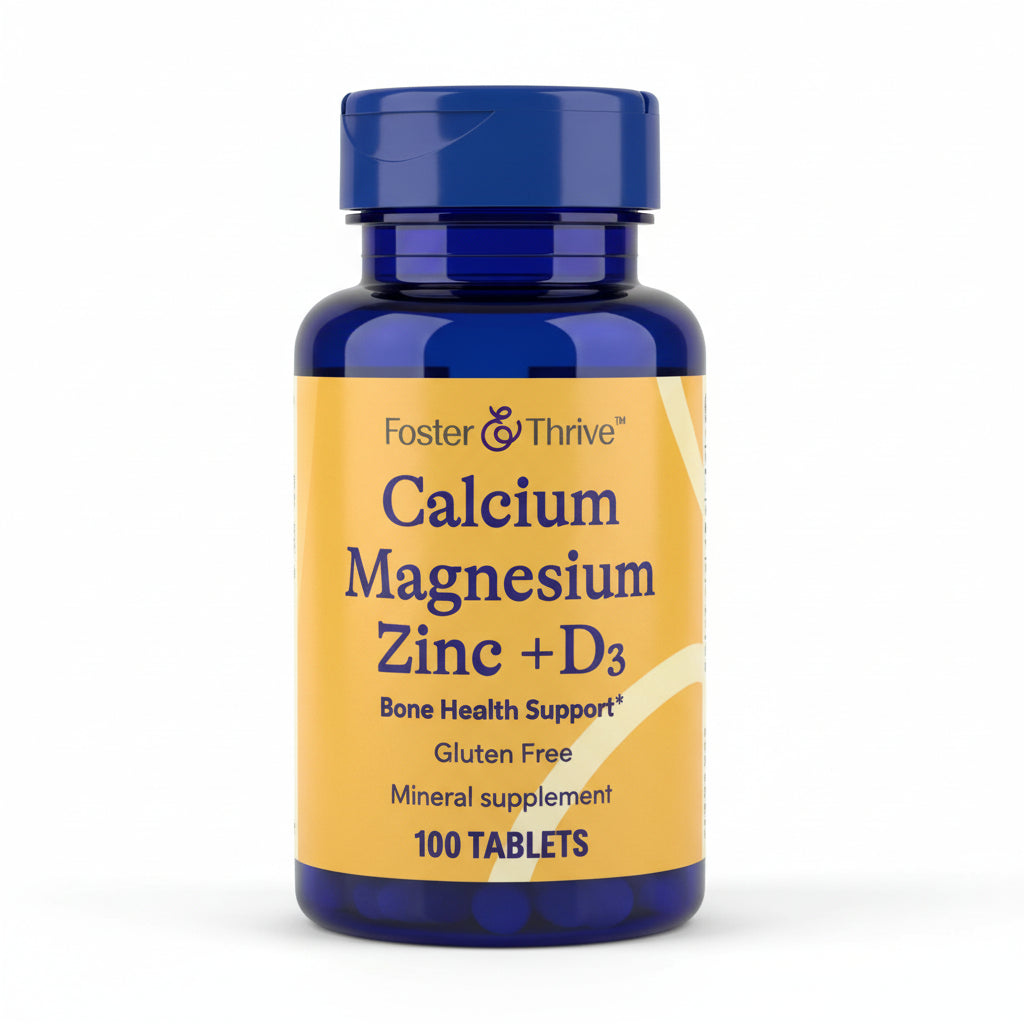 Calcium Magnesium Zinc + D3 Bone Health Support (100 Tablets)