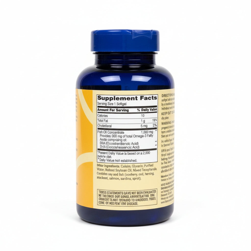 Fish Oil 1000 mg Omega-3 300 mg Heart Health Support (100 Softgels)