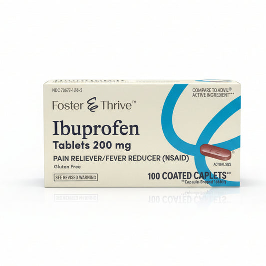 Ibuprofen Tablets 200mg Pain Reliever/Fever Reducer (NSAID) (100 Coated Caplets)