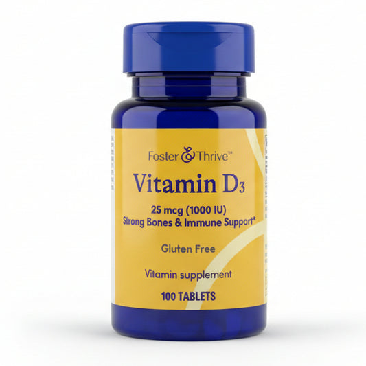 Vitamin D3 25 mcg (1000 IU) Strong Bones & Immune Support (100 Tablets)
