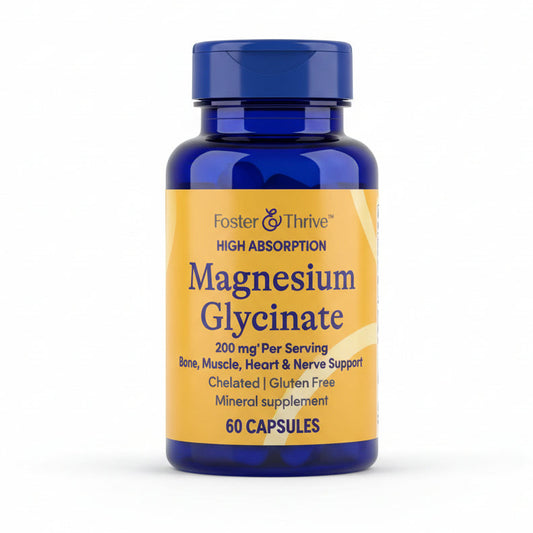 Magnesium Glycinate Bone, Muscle, Heart & Nerve Support 200mg (60 Capsules)