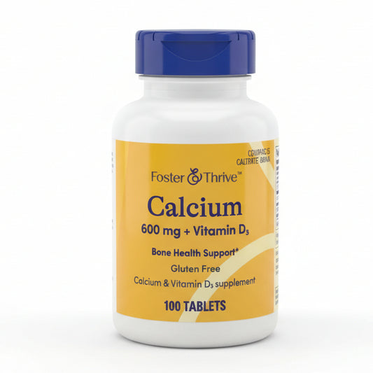 Calcium 600 mg + Vitamin D3 Bone Health Support (100 Tablets)