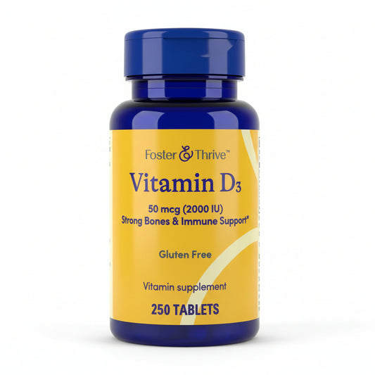 Vitamin D3 50 mcg (2000 IU) Strone Bones & Immune Support (250 Tablets)