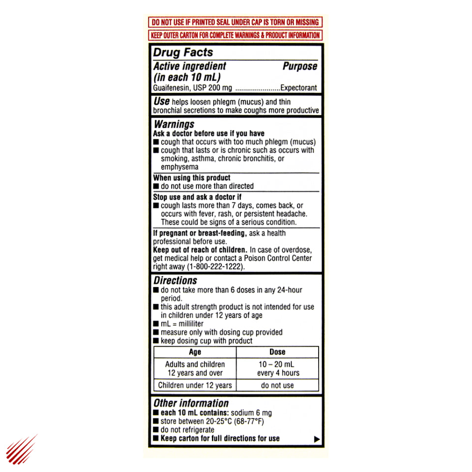 Tussin Guaifenesin 200 mg Cough Syrup (4 oz) | Compare to Robitussin