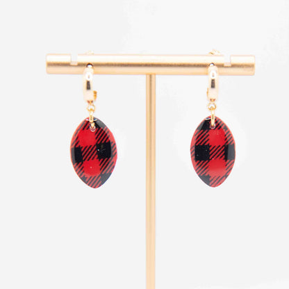 Hoop Ear Stud Dangle Plaid