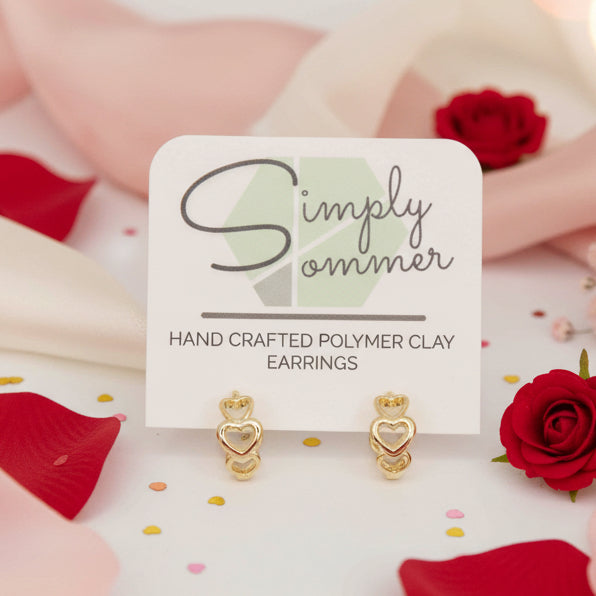Dainty Gold Plated Heart Lever back Earrings