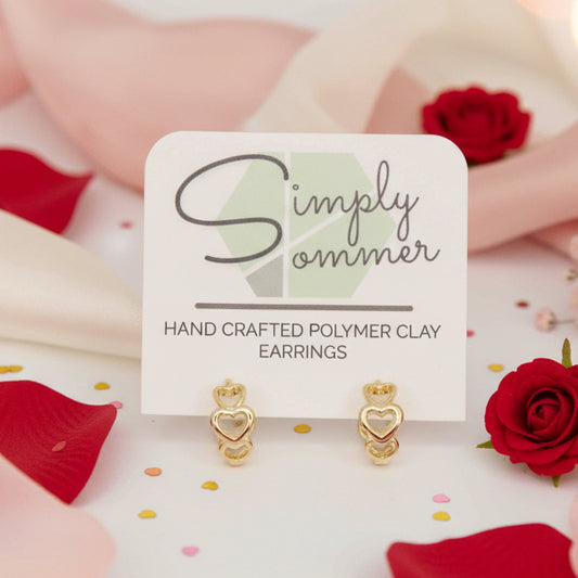 Dainty Gold Plated Heart Lever back Earrings