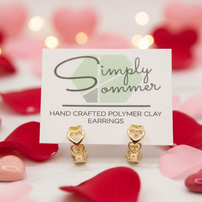 Dainty Gold Plated Heart Lever back Earrings