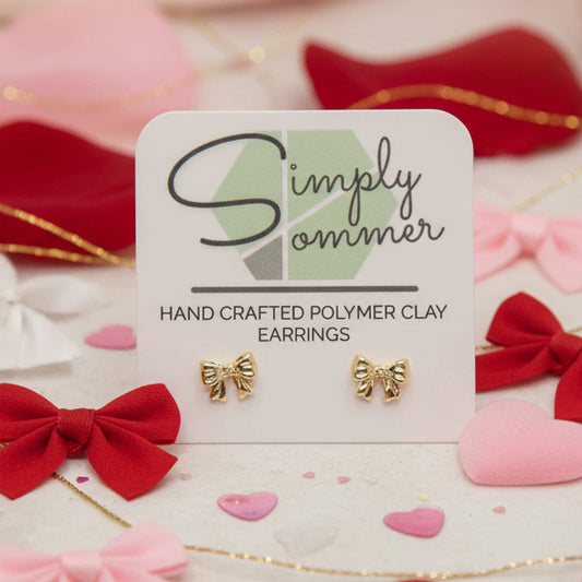 Dainty Gold Plated Bowknot Earring Studs