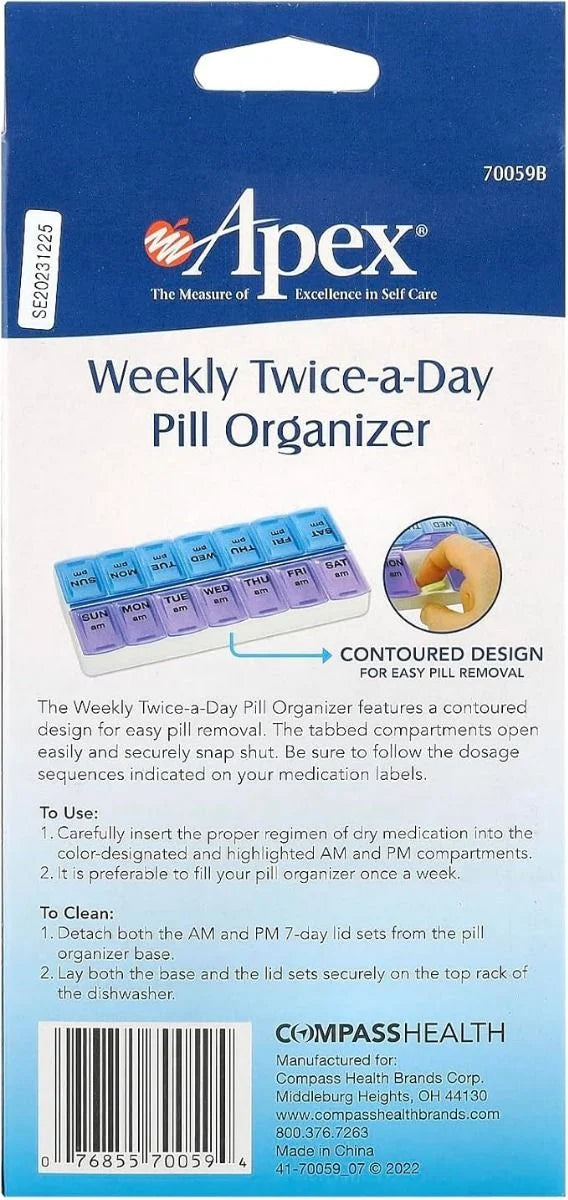 Weekly Twice-a-Day Pill Organizer