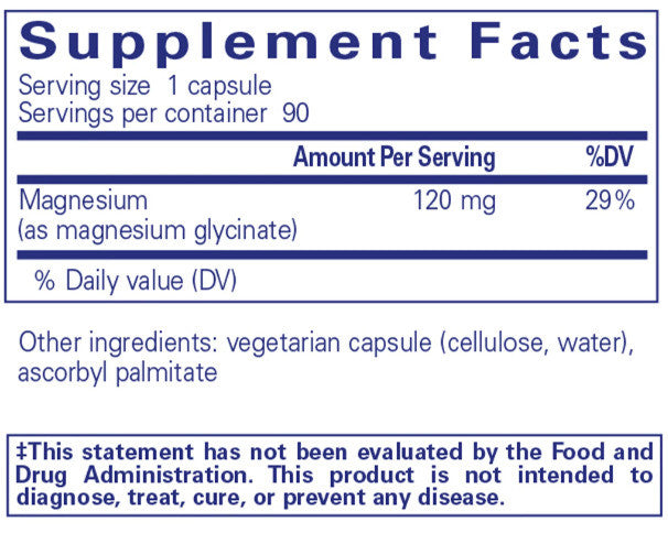 Magnesium Glycinate 120 Mg Capsule (90 Capsules)